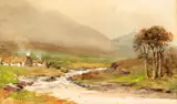 William Bingham McGuinness, RIVER SCENE WITH TREES and RIVER SCENE WITH TREES AND COTTAGES (A PAIR)