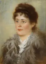 Sarah Purser, PORTRAIT OF A LADY WITH FEATHERED COLLAR