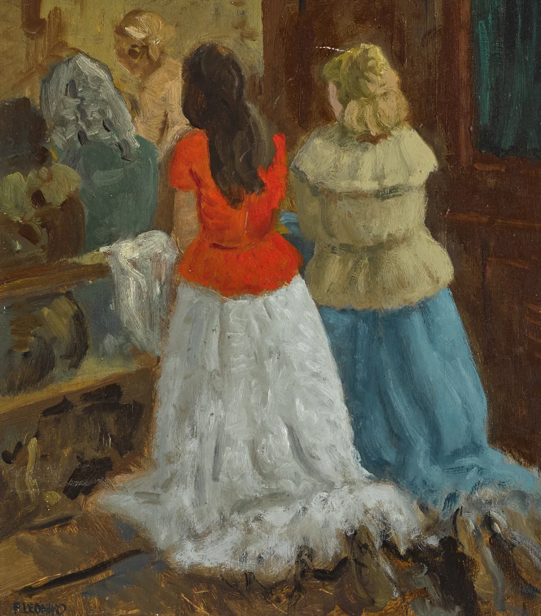 MASS, GRIFFITH AVENUE, DUBLIN by Patrick Leonard, oil on board, sold May 2016