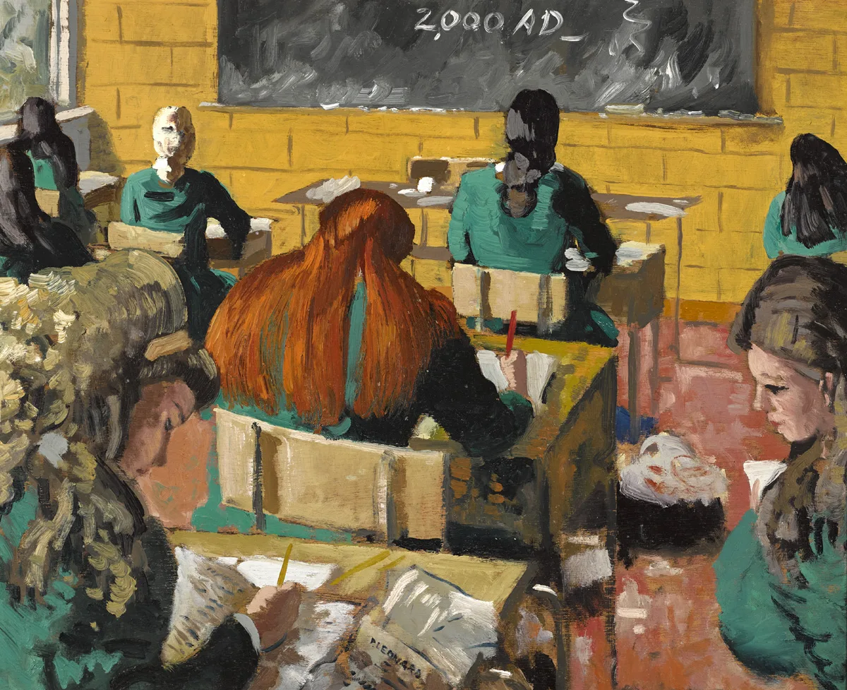 Patrick Leonard, EASTER EXAMS, 1972, oil on board