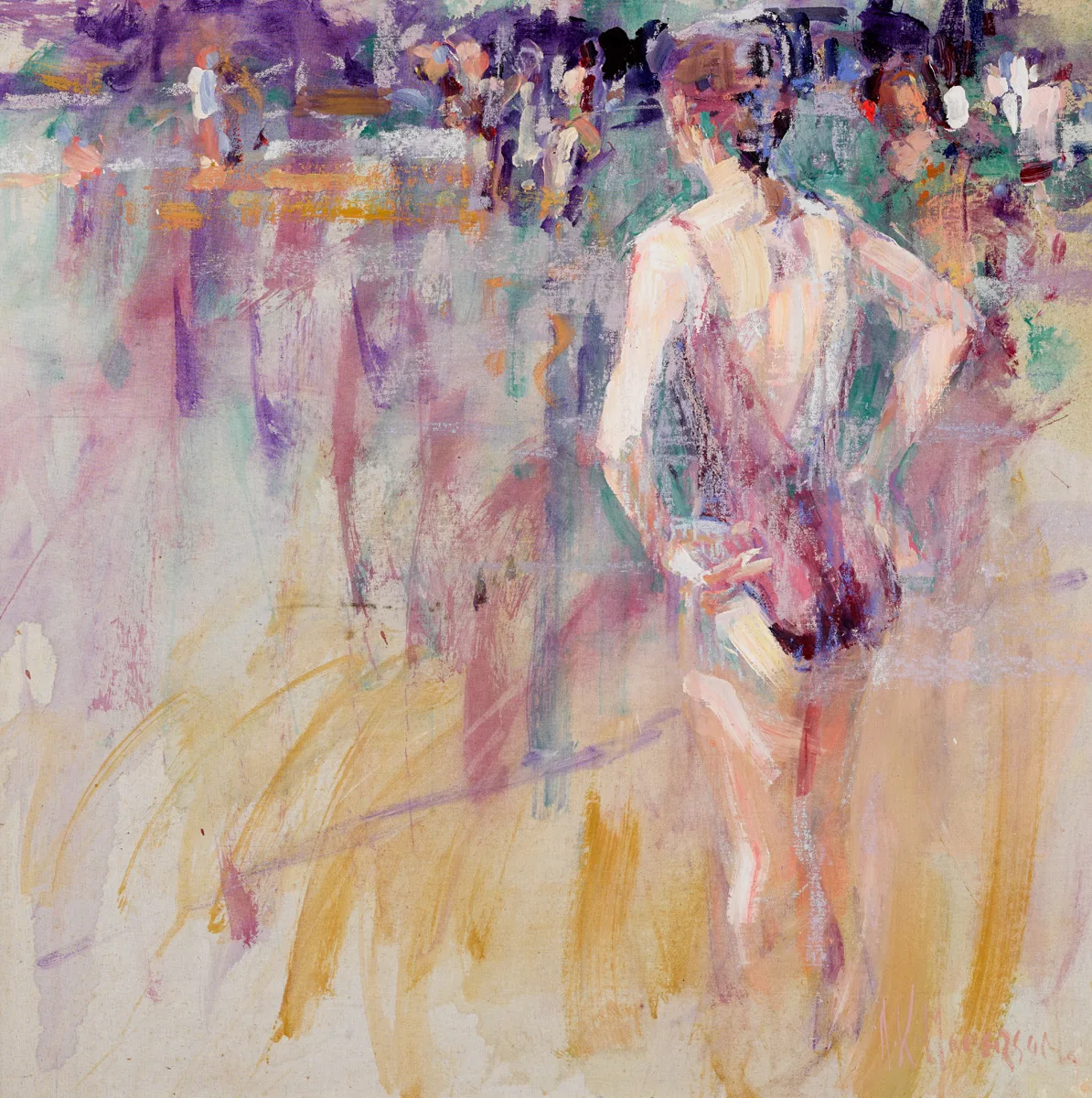 FIGURE STUDY [LISMORE RIVER POOL] by Arthur K. Maderson, oil on board, sold May 2016