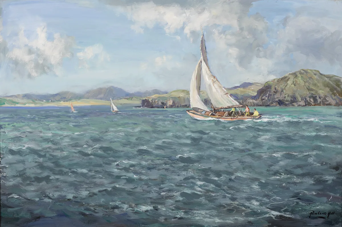 SHEEPHAVEN BAY, COUNTY DONEGAL by Rowland Hill, oil on canvas, sold May 2016
