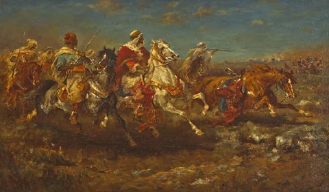 Aloysius C. OKelly, THE DESERT CHARGE, oil on canvas