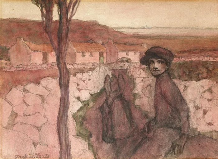 A BOREEN by Jack Butler Yeats, watercolour on artist board, sold Nov 2014
