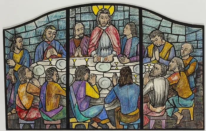 THE LAST SUPPER by Gerard Dillon, gouache, crayon and pencil on card, sold Nov 2014
