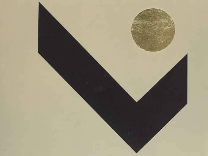 TANGRAM IV by Patrick Scott, 2005, carborundum and gold leaf; (no. 52 from edition of 75), sold Nov 2014