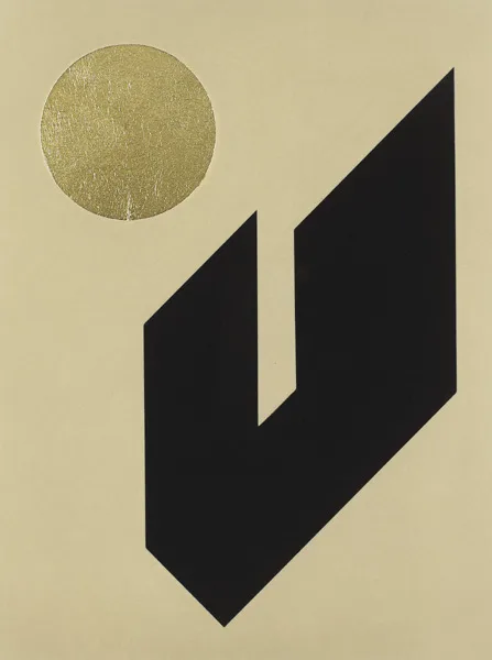 TANGRAM III by Patrick Scott, 2005, carborundum and gold leaf; (no. 52 from edition of 75), sold Nov 2014