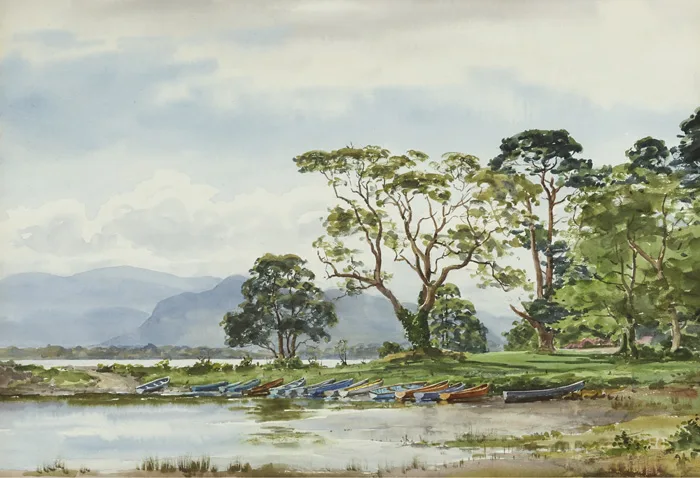LOWER LAKE, KILLARNEY, KERRY by Frank Egginton, 1976, watercolour, sold Nov 2014
