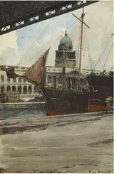 Flora Mitchell, CUSTOM HOUSE DUBLIN FROM GEORGE'S QUAY