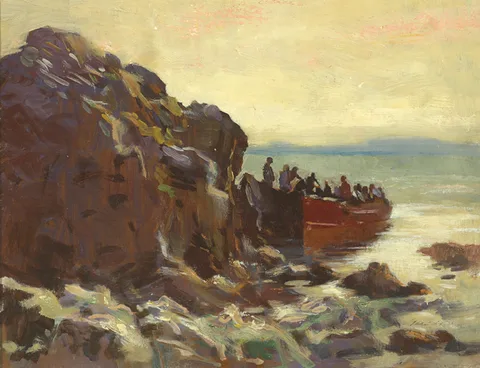 Gerald J. Bruen, RETURNING FROM IRELAND'S EYE, oil on board