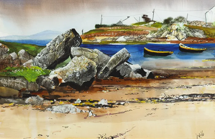 THE RUNNING MOORINGS by Kenneth Webb, 2004, gouache, ink, pencil, pastel and oil on paper, offered Nov 2014
