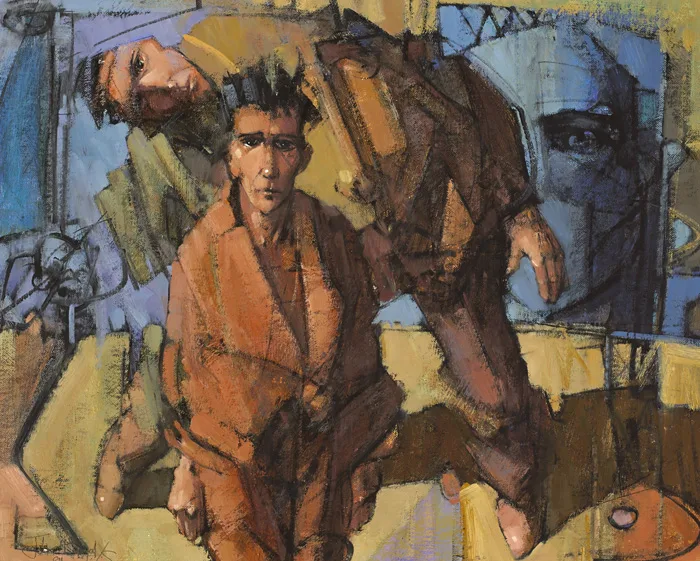 DOUBLE PORTRAIT by John Boyd, oil on canvas board, sold Nov 2014