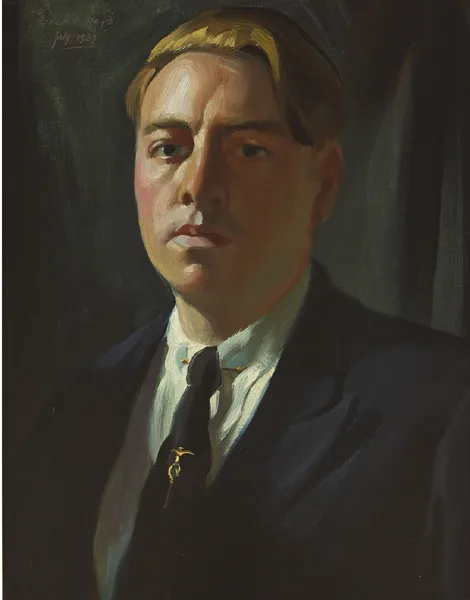 SELF PORTRAIT by Ernest Columba Hayes, 1939, oil on canvas laid on board, offered Nov 2014