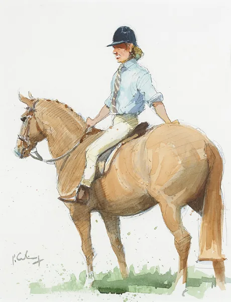 STUDY FOR KILLUSTY SHOW, FETHARD, CO TIPPERARY by Peter Curling, watercolour and ink on paper, offered Nov 2014