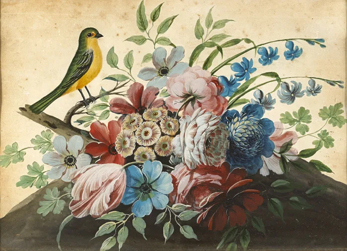 Samuel Dixon, BIRDS AND FLOWERS, coloured basso relievo