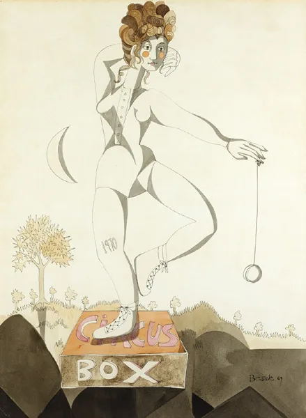 CIRCUS BOX by Pauline Bewick, 1967, watercolour, sold Nov 2014