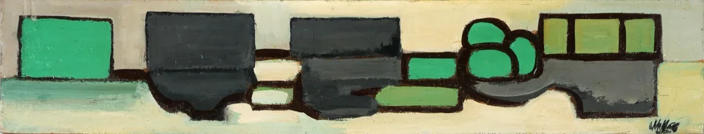 ABSTRACT by Markey Robinson, oil on panel; (unframed), sold Jul 2017