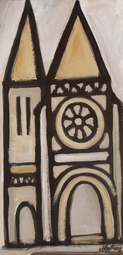 CHURCH by Markey Robinson, gouache, offered Jul 2017