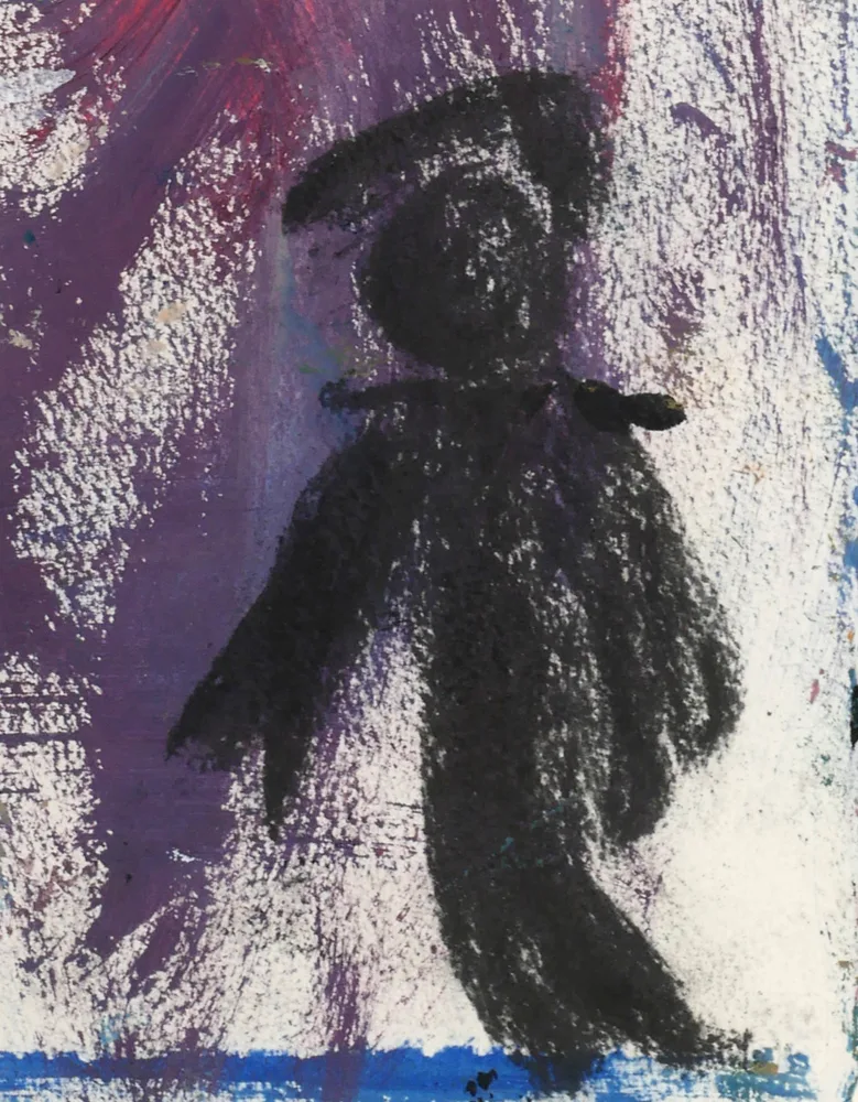 SCARECROW by Basil Blackshaw, oil on paper, sold Jul 2017