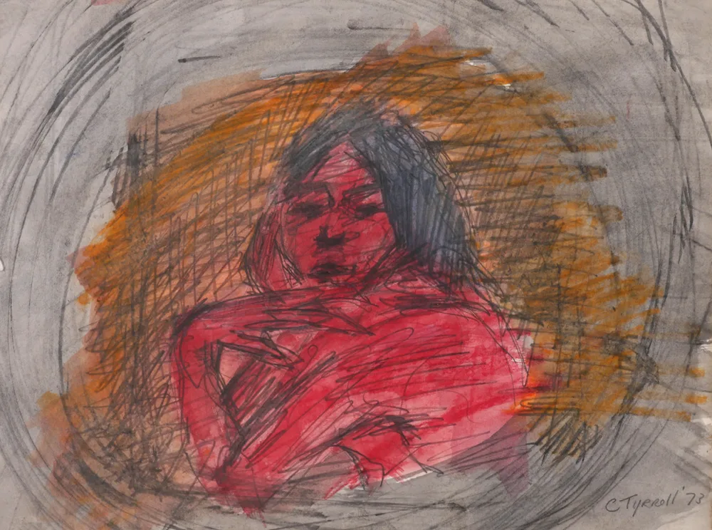 Charles Tyrrell, PORTRAIT OF A WOMAN, 1973, pencil and watercolour