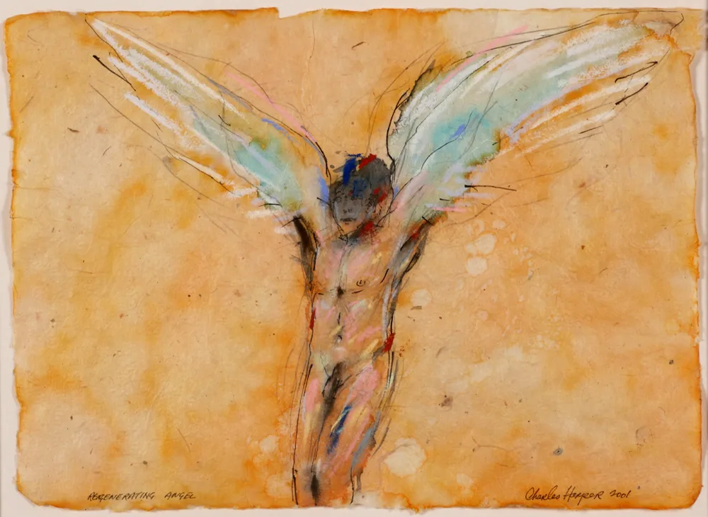 REGENERATING ANGEL by Charles Harper, 2001, watercolour on Japanese paper, sold Jul 2017