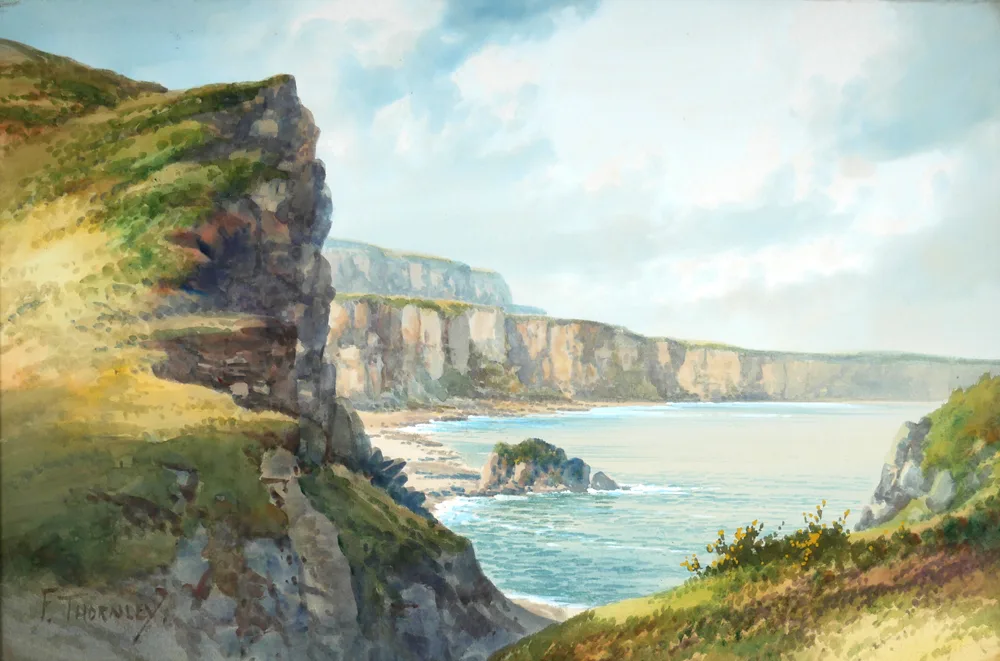F. Thornley, COASTAL SCENE, watercolour