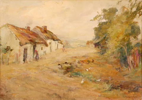 William Gibbes Mackenzie, FIGURE ON A COUNTRY PATH, 1916, oil on board