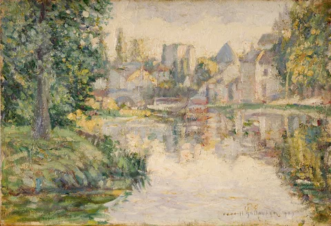 Frederick O'Neill Gallagher, RIVER, SOUTH OF MORET, 1909, oil on canvas; (unframed)