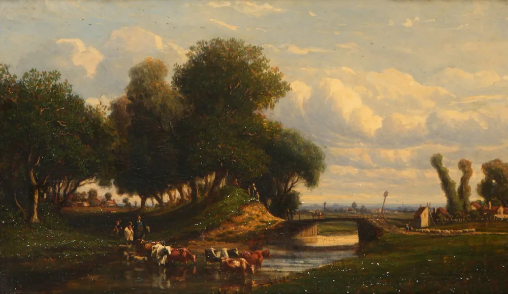 NEAR SENLIS, FRANCE by Léonce Bucquet, oil on canvas, sold Jul 2017