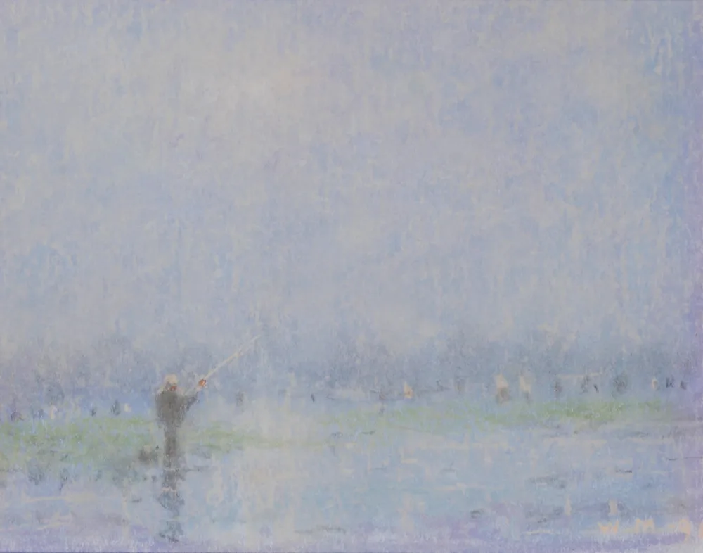 FISHING by William Mason, pastel, offered Jul 2017