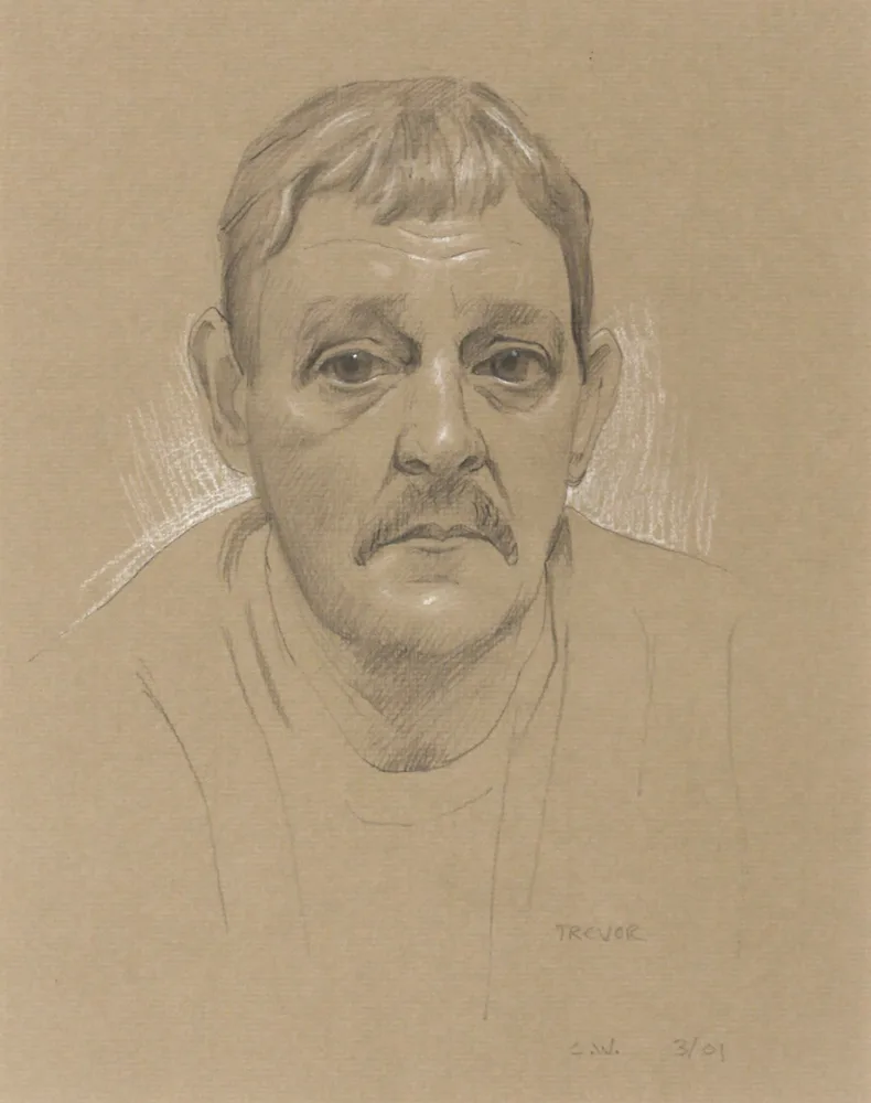 Conor Walton, TREVOR, 2001, graphite and white chalk