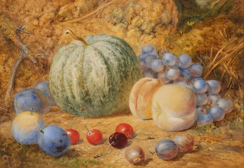 Thomas Frederick Collier, STILL LIFE WITH FRUIT, 1863, watercolour