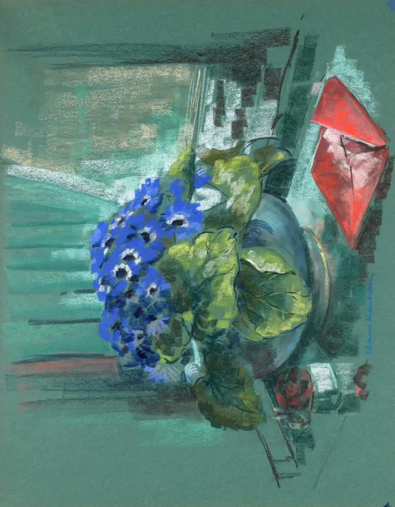 THE LETTER by Eleanor Harbison, pastel, offered Jul 2017