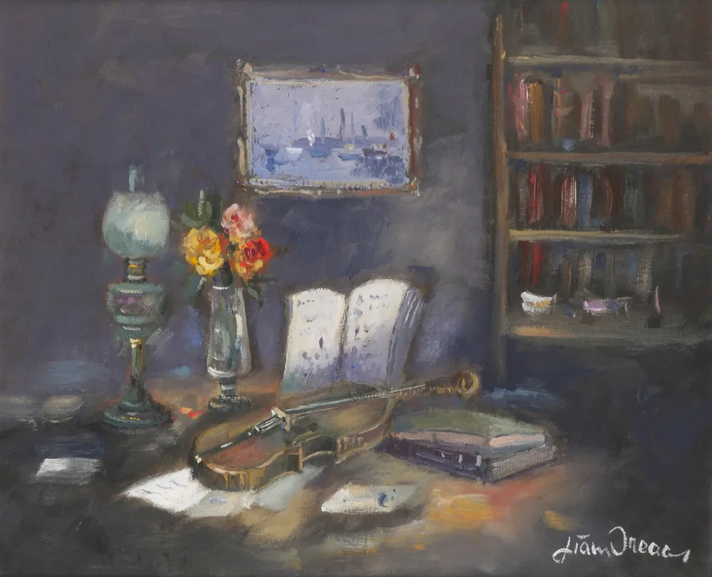INTERIOR by Liam Treacy, 1981, oil on board, sold Jul 2017