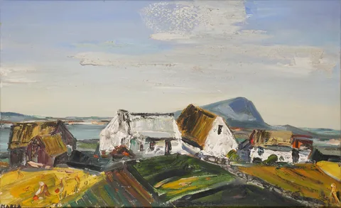Maria Simonds-Gooding, COTTAGES, WEST OF IRELAND, oil on canvas