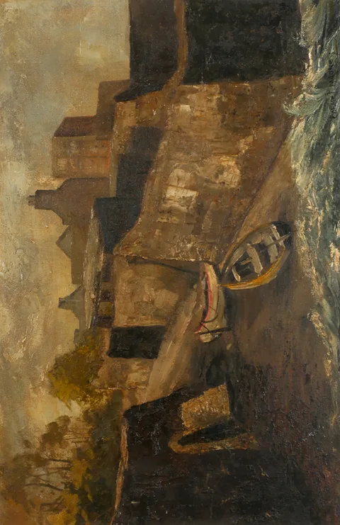 Carmel Mooney, HARBOUR SCENE, oil on board
