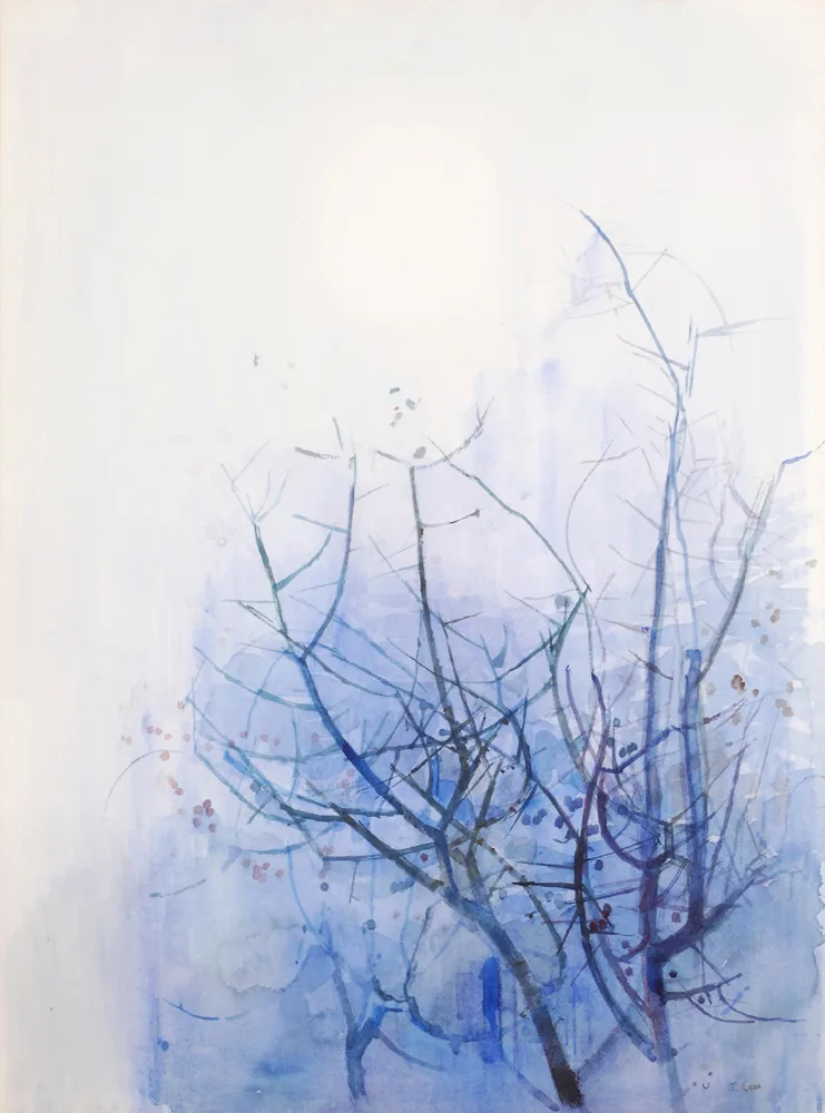 THORN HEDGE by Tom Carr, 1970, watercolour, sold Jul 2017