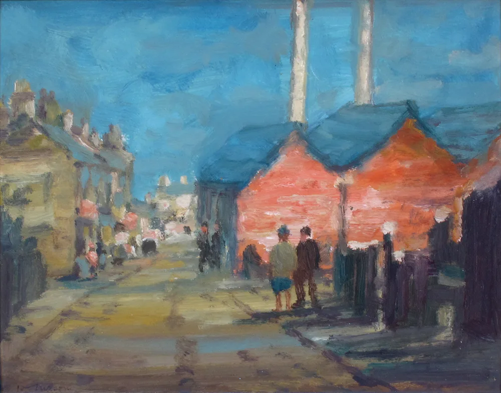 RED GABLES, BELFAST by William Mason, 1970, oil on board, offered Apr 2017