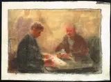 William Mason, TWO SCENES FROM KELLY'S CELLERS, BELFAST, 1970 and SCENE OF MEN PLAYING CARDS (SET OF THREE)