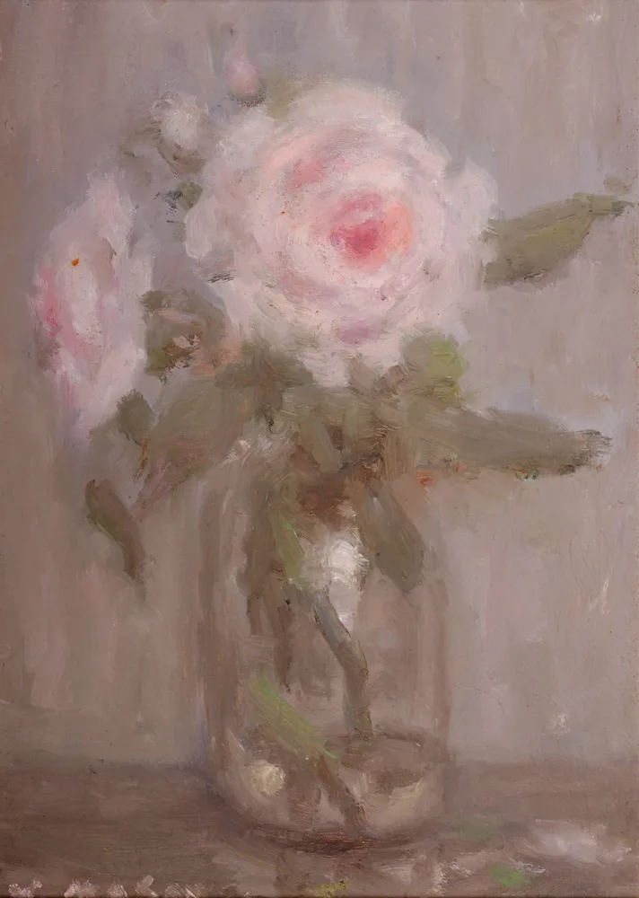 FLOWERS by William Mason, oil on board, sold Apr 2017