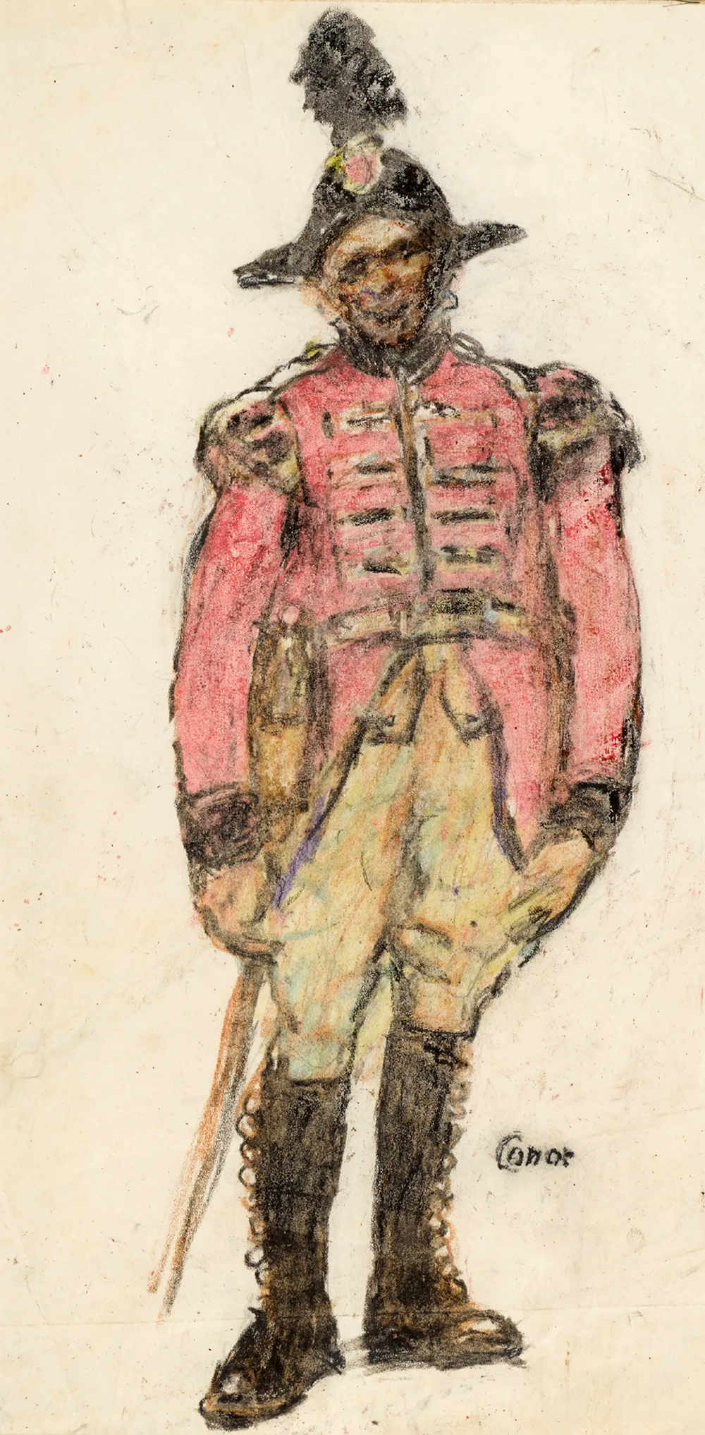 GOVERNOR'S GUARD by William Conor, crayon, sold Apr 2017