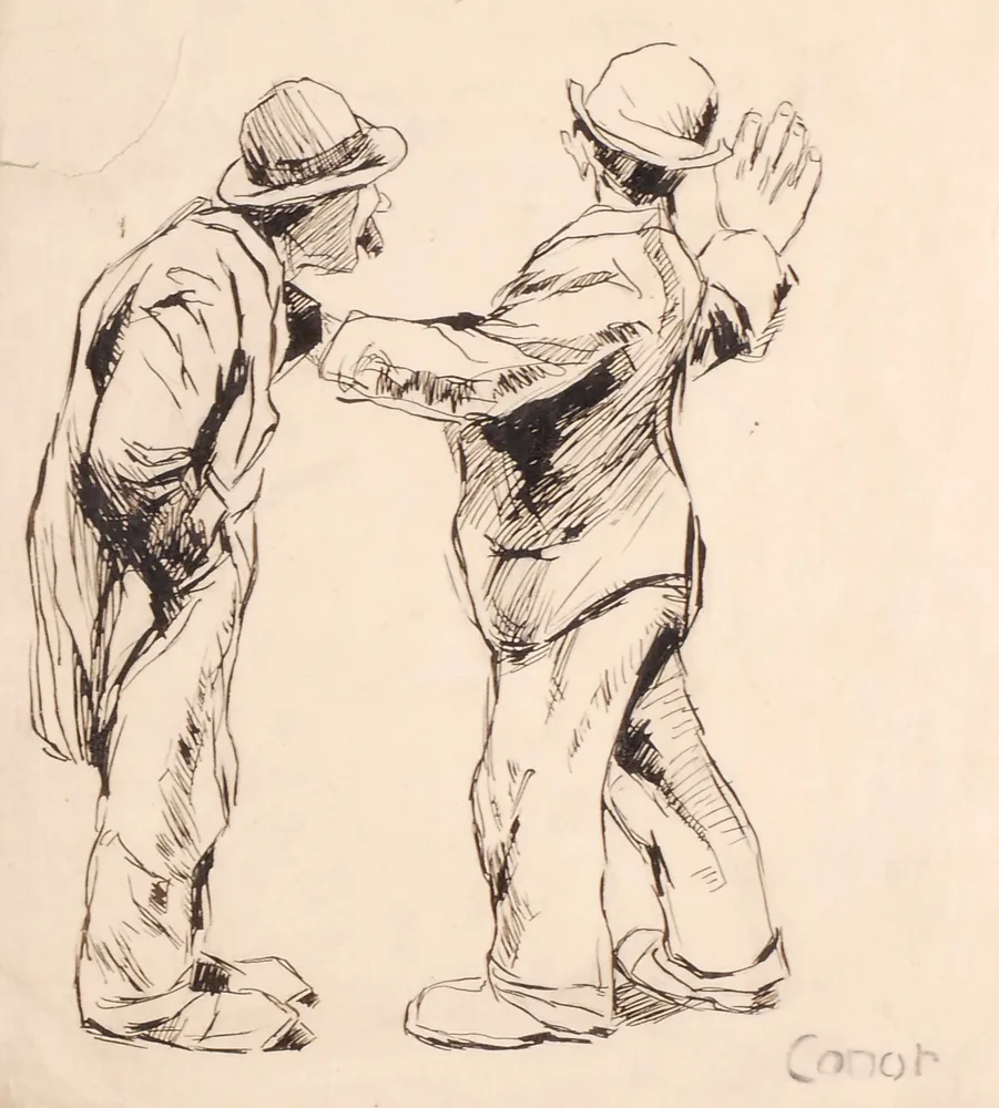 WATCH THIS by William Conor, ink; (unframed), offered Apr 2017