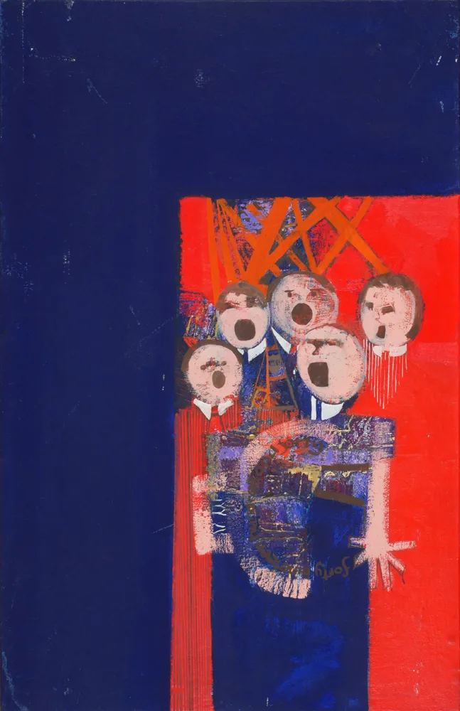 SINGERS by Brian Ferran, oil on board, sold Apr 2017