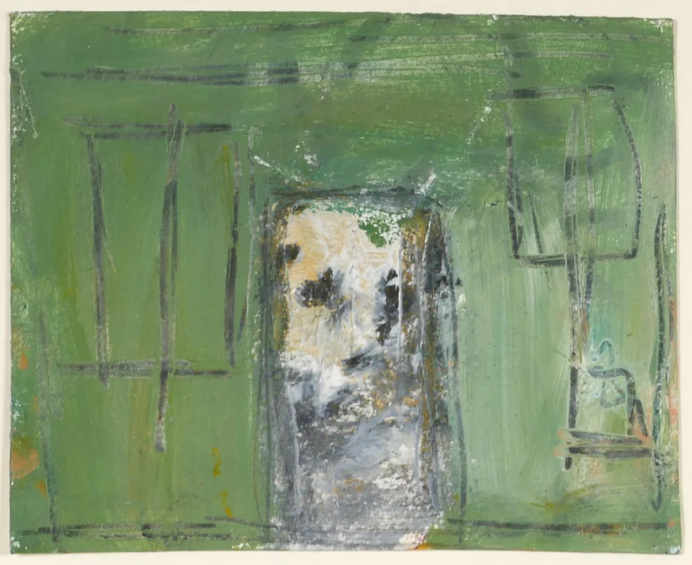 GREEN HOUSE by Basil Blackshaw, oil on paper, sold Apr 2017
