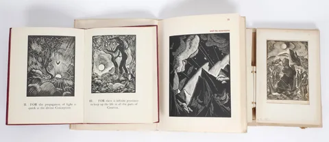 Elizabeth Rivers, OUT OF BEDLAM [1956], THIS MAN [1939] and A COLLECTION OF 15 ENGRAVINGS FOR THE WAGER & OTHER STORIES [1950], limited edition texts; (2); engravings; (15)
