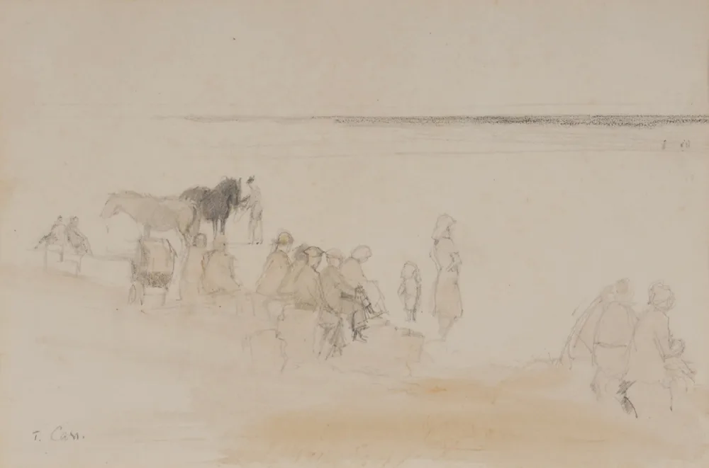 STRAND by Tom Carr, pencil and wash, offered Apr 2017
