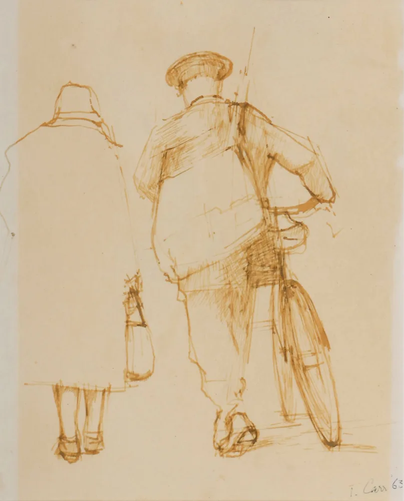 THE POSTMAN by Tom Carr, 1963, ink, sold Apr 2017