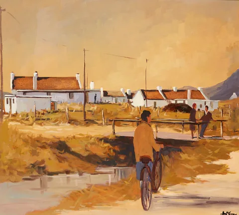 Alex McKenna, COTTAGES, DOOAGH, ACHILL, oil on canvas