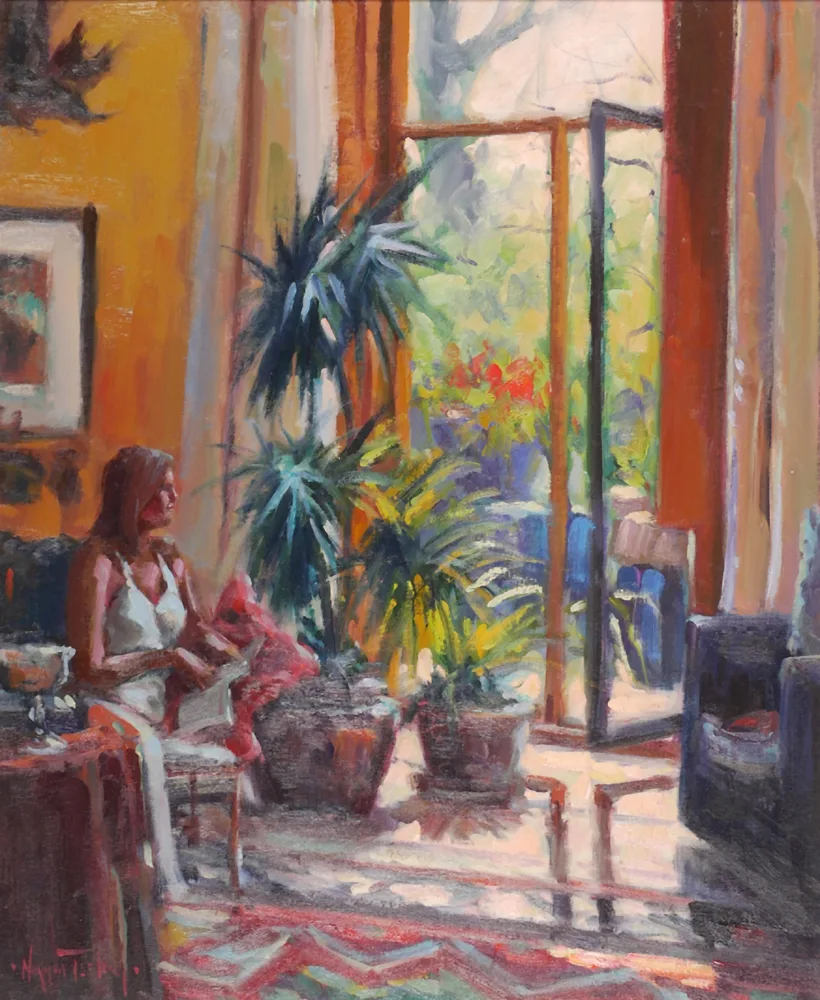 SUNNY DAY by Norman Teeling, oil on canvas board, sold Apr 2017