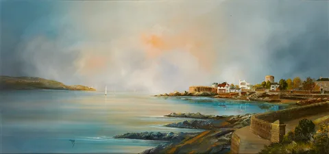 Brendan Hayes, VIEW AT JOYCE'S TOWER, SANDYCOVE, 1986, oil on board